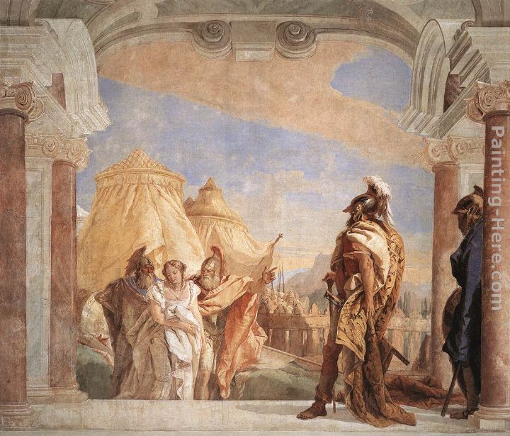 Eurybates and Talthybios Lead Briseis to Agamemmon painting - Giovanni Battista Tiepolo Eurybates and Talthybios Lead Briseis to Agamemmon art painting